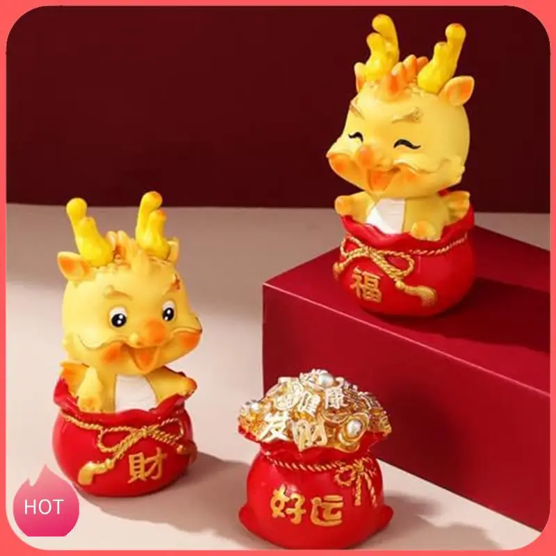 

HOT-3 шт., набор фигурок дракона с качающейся головой, китайский зодиак, дракон, украшения, год статуй дракона, набор для домашнего офиса