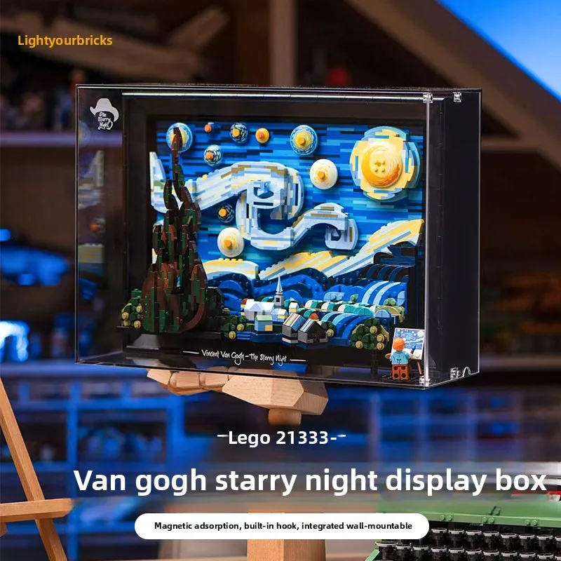 

Lebai issuitableforLego21333 VanGoghStarry Night Display Box Building Blocks StarrySky Hanging Wall Frame Transparent Dust Cover