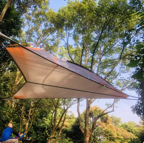 Extra Large Family Waterproof Polyester Hammock Triangle Tree Tent for Outdoor Camping Travel Fishing Self-Driving Tours