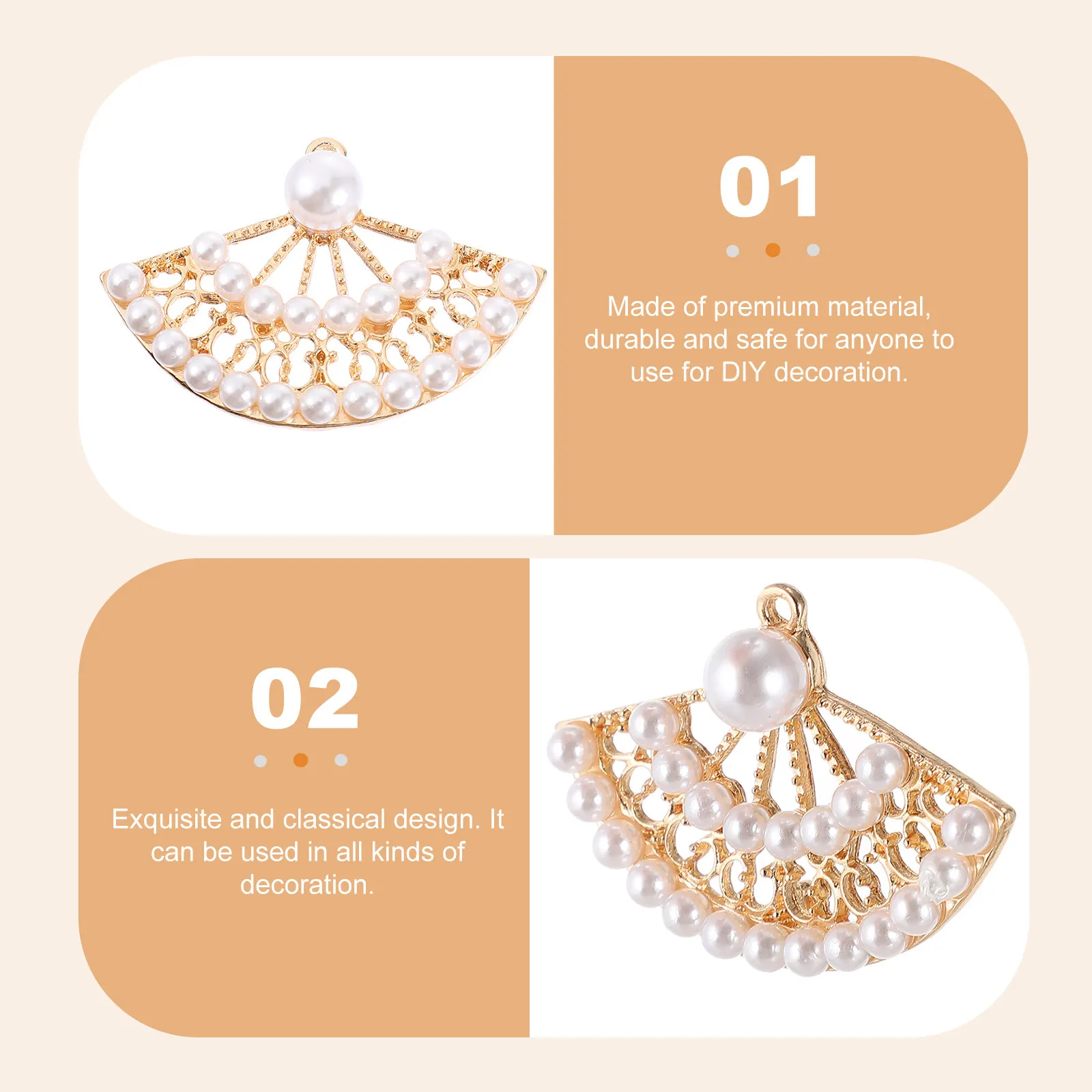 

10 шт. высококачественных подвесок-вееров из сплава с жемчугом для изготовления ювелирных изделий, ожерелий, браслетов, украшений ручной работы, праздничного декора