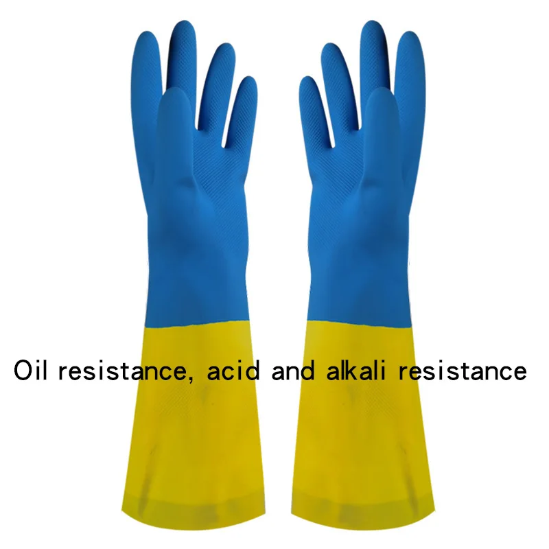 Cid and Alkali Resistant Cleaning for Household Scrubbe Repeatable Kitchen Dish Washing Rubber Gloves