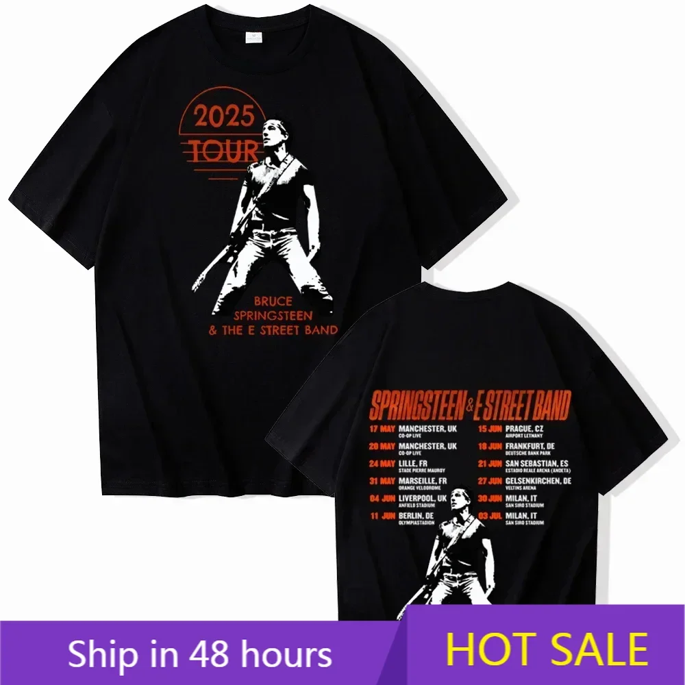 

Bruce Springsteen and E Street 2025 Tour T-shirt Harajuku O-neck Casual Shirt Gift