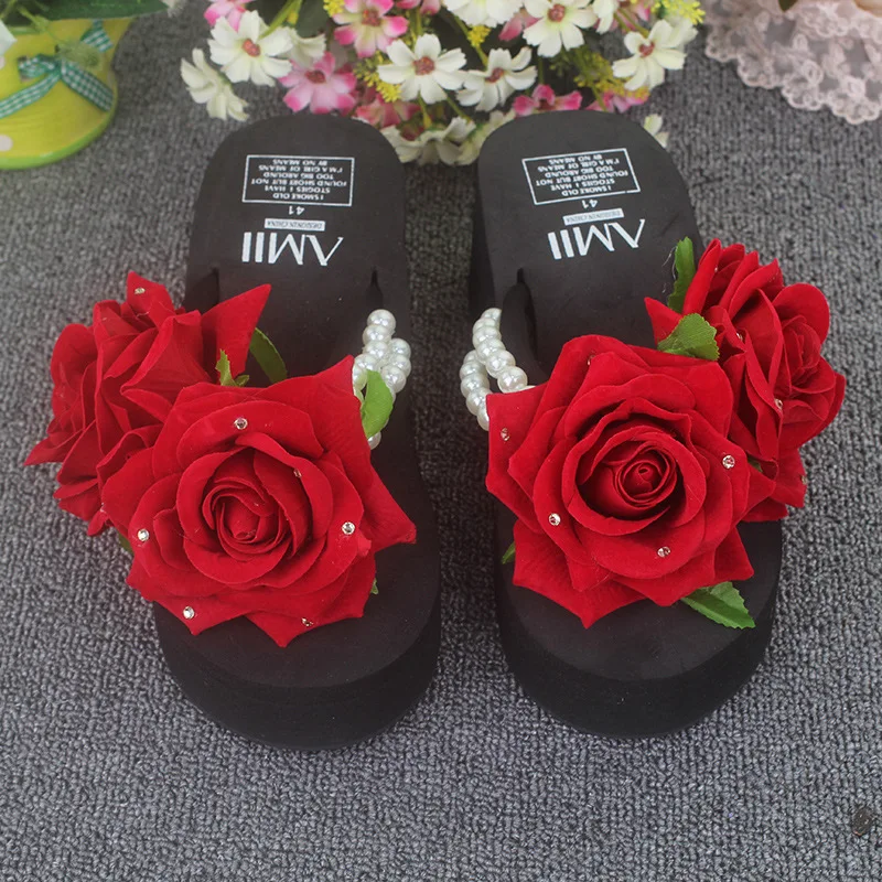 Women Bow Summer Sandals Slipper Indoor Outdoor Flip-flops Beach Shoes New Fashion Female Casual flower Slipper gift