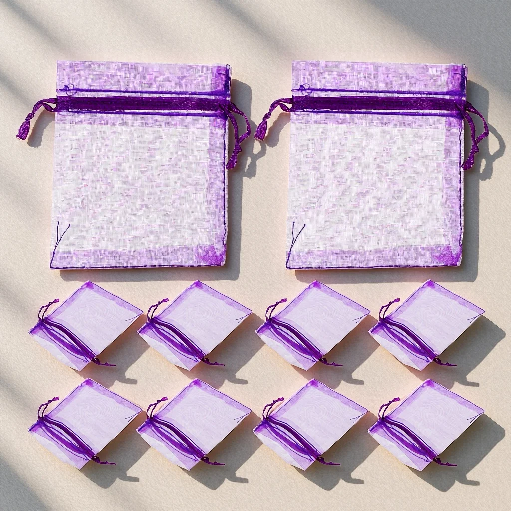 

100Pcs Lavender Sachet Bag Empty Breathable Cotton Pouch for Aromatherapy Drawer Closet Freshener Gift Wedding Party Favor