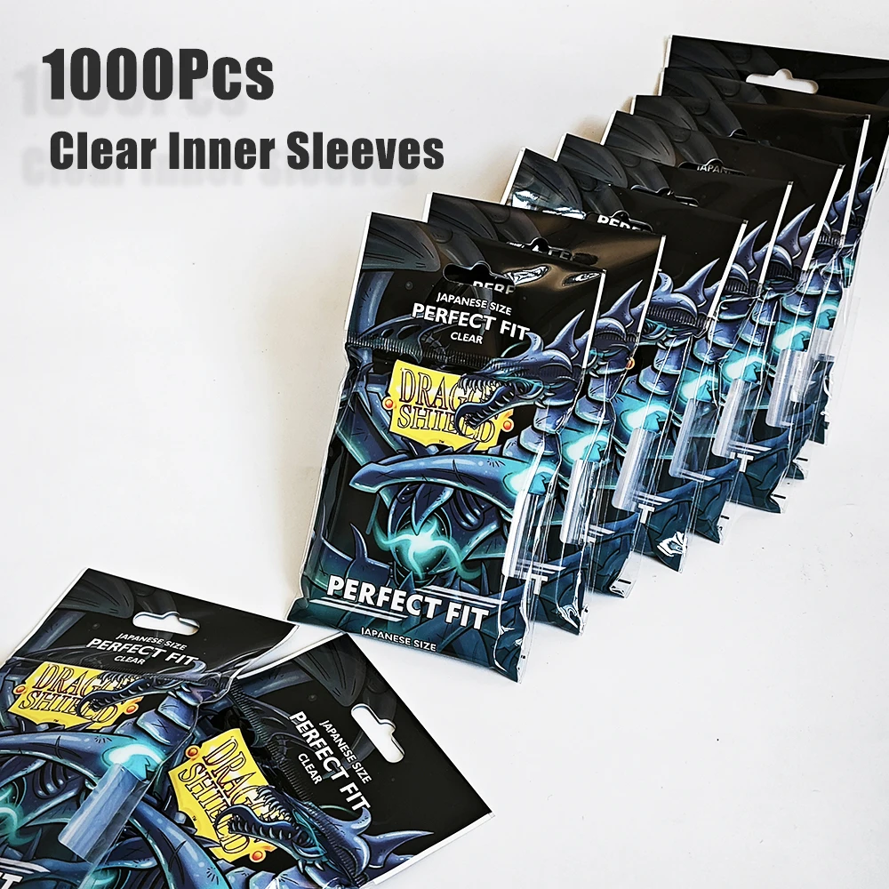 Dragon Shield Inner Sleeves Clear Japanese Size 1000ct Card Protectors Individual Pack for YGO small sized Tabletop Games