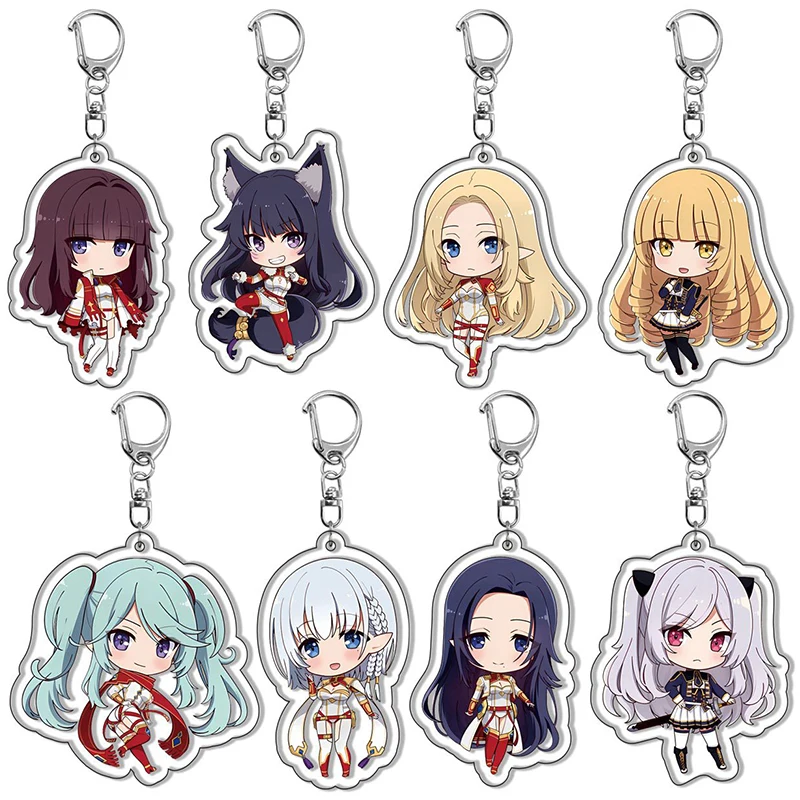 Anime The Eminence In Shadow Keychain Cute Figure Cid Kageno Alpha Beta Gamma Delta Pendant KeyRing Bag Accessories Jewelry Gift