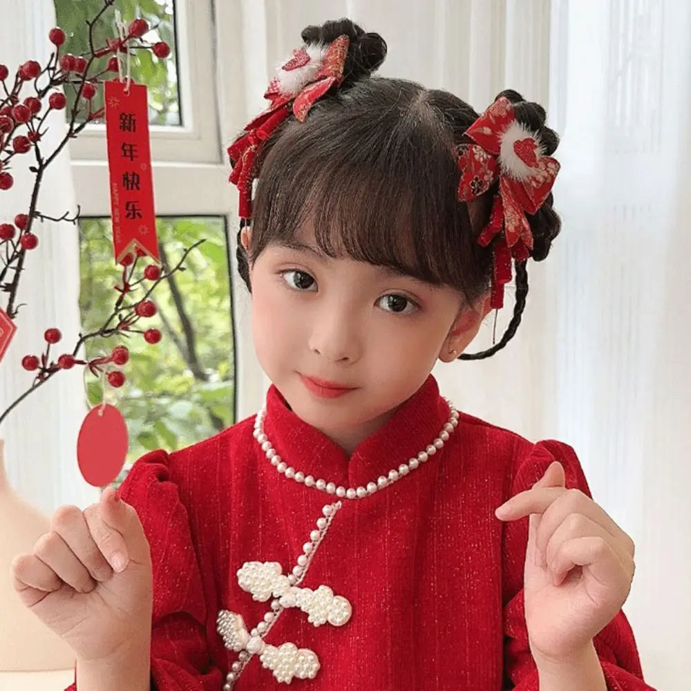 Hair Accessories Children New Year Hairpin Hanfu Headdress Chinese Style New Year Barrettes Ancient Style Costume Headwear