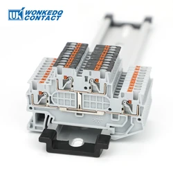 PTTB 1.5/S-PV Double Level Connector With Equipotential Bonder Din Rail Terminal Block Push-In PT 1.5mm² 16AWG PTTB1.5-PV