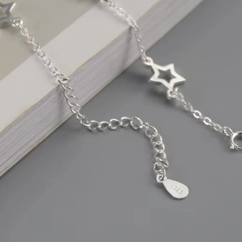 New Fashion Jewelry Beautiful 925 Sterling Silver Bracelets Star Simple Personality Sweet Bracelets