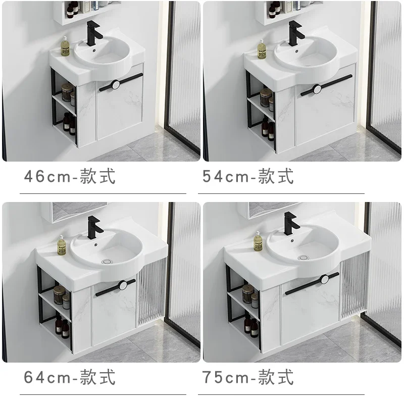 Mueble de baño moderno y sencillo, mueble de baño de aluminio, lavabo combinado, mesa de lavado para balcón, apartamento pequeño