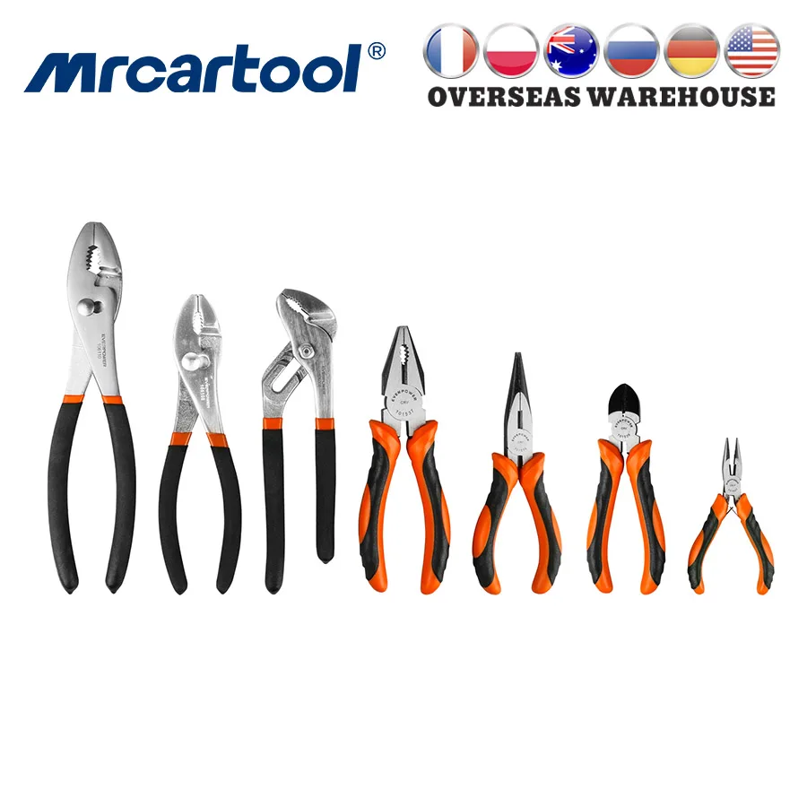 

MR CARTOOL 7Pcs Electrician Pliers Tool Sets Long Nose Plier Multifunctional Wire Cable Cutter Plier Tool Kits Disassembly Tools