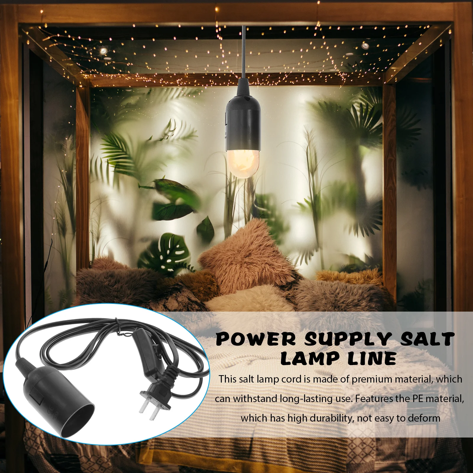 

Sturdy Pvc Pendant Socket Hanging Lamp Cord Flame Retardant Heat Resistant Plug In Light Bulb Socket E27 Compatible Plastic