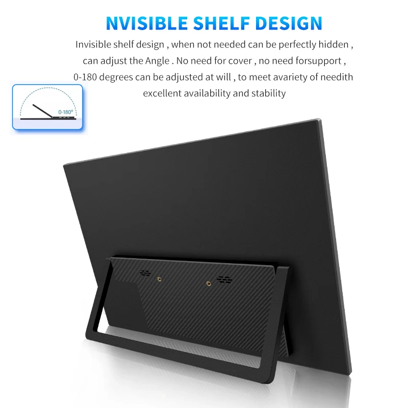 شاشة محمولة HGFRTEE مقاس 16 بوصة مقاس 16:10 RGB100% 300cd/m2 IPS شاشة ثانية لأجهزة MAC/الكمبيوتر المحمول/الكمبيوتر الشخصي/Xbox/PS5/Switch