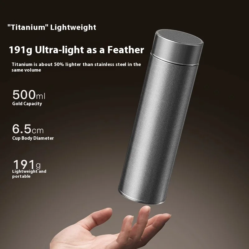 Pure Titanium Insulated Cup For Health Antibacterial Water Cup Large Capacity Portable Tea Cup Home Office Insulated Cup