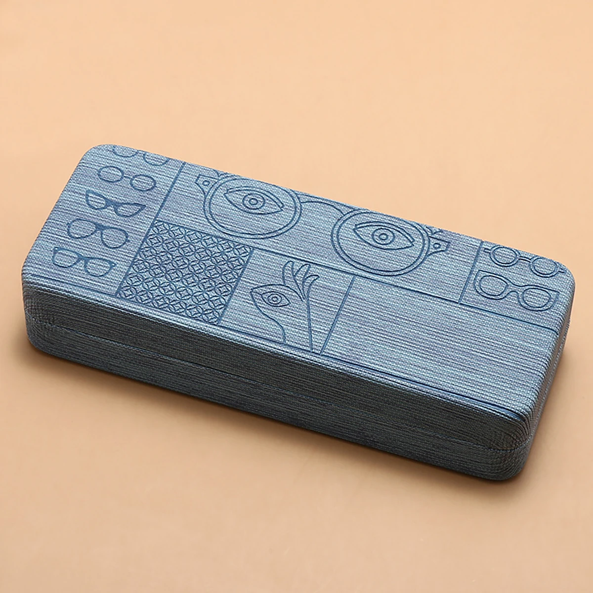 1 قطعة حافظة نظارات بنمط هندسي محمول أنيق حامل نظارات مربع مع تصاميم منقوشة لإكسسوارات الموضة الرجالية #4