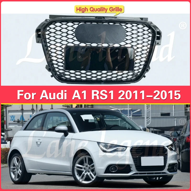 High quality ABS GRILL Centre Panel Upper GrilFor Audi A1 2011-2015 Grill Honeycomb Grill with Lower Mesh Ventilation Net