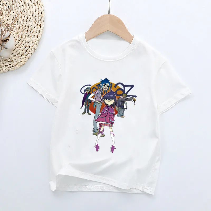 Hot Sale Music Band Gorillaz Print Kids T shirt Girls Summer Tops Baby Boys Clothes Fashion Casual Children Short Sleeve T-shirt