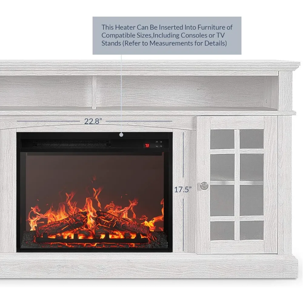 23 مدفأة كهربائية صديقة للبيئة مع صوت حريق واقعي، سخان مدمج، جهاز تحكم عن بعد للاستخدام الداخلي #5