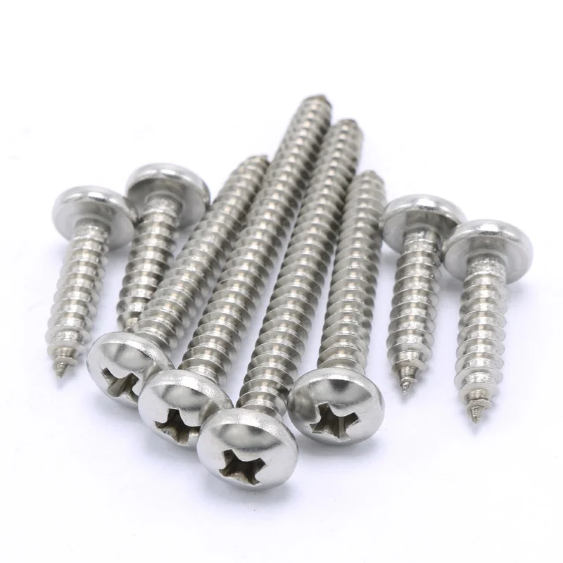 2~30Pcs M5 M5.5 M6 M8 304 Stainless Steel Philips Round Pan Head Self Tapping Screw Cross Head Self Tapping Wood Screw