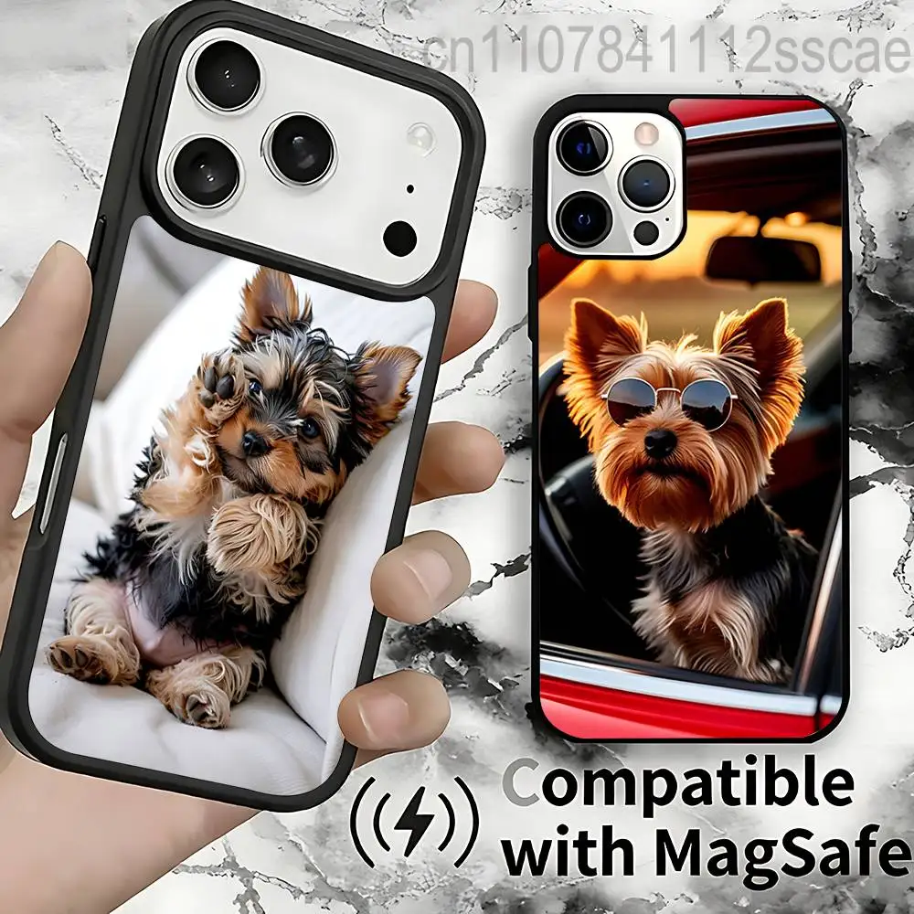 

Yorkshire terrier dog yorkie puppy Magnetic Case For IPhone 14 16 17 13 12 11 15 Pro Max Plus For Magsafe Wireless Charge Cover