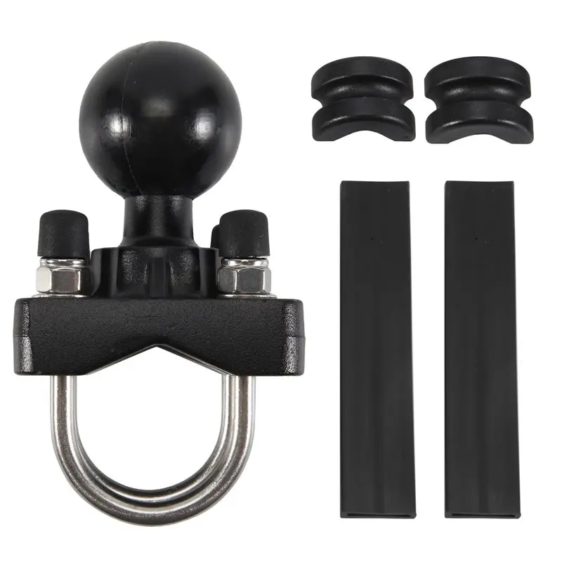 

Upgraded Double U-Bolt Motorcycle Bike Handlebar Rail Mount Base With 1.5 Inch Ball For Gopro Camera For Garmin For Sony