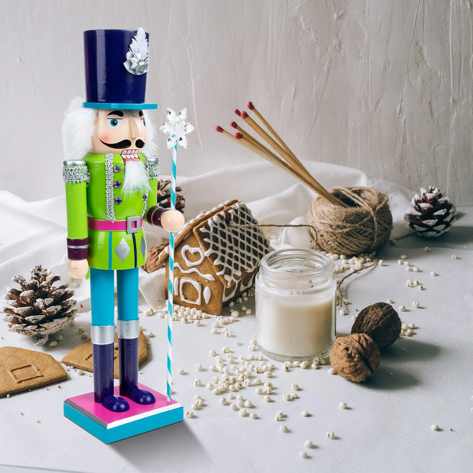 Wooden Nutcracker Soldier Christmas Decoration Handcrafted Holiday Ornament Wedding Anniversary Gift