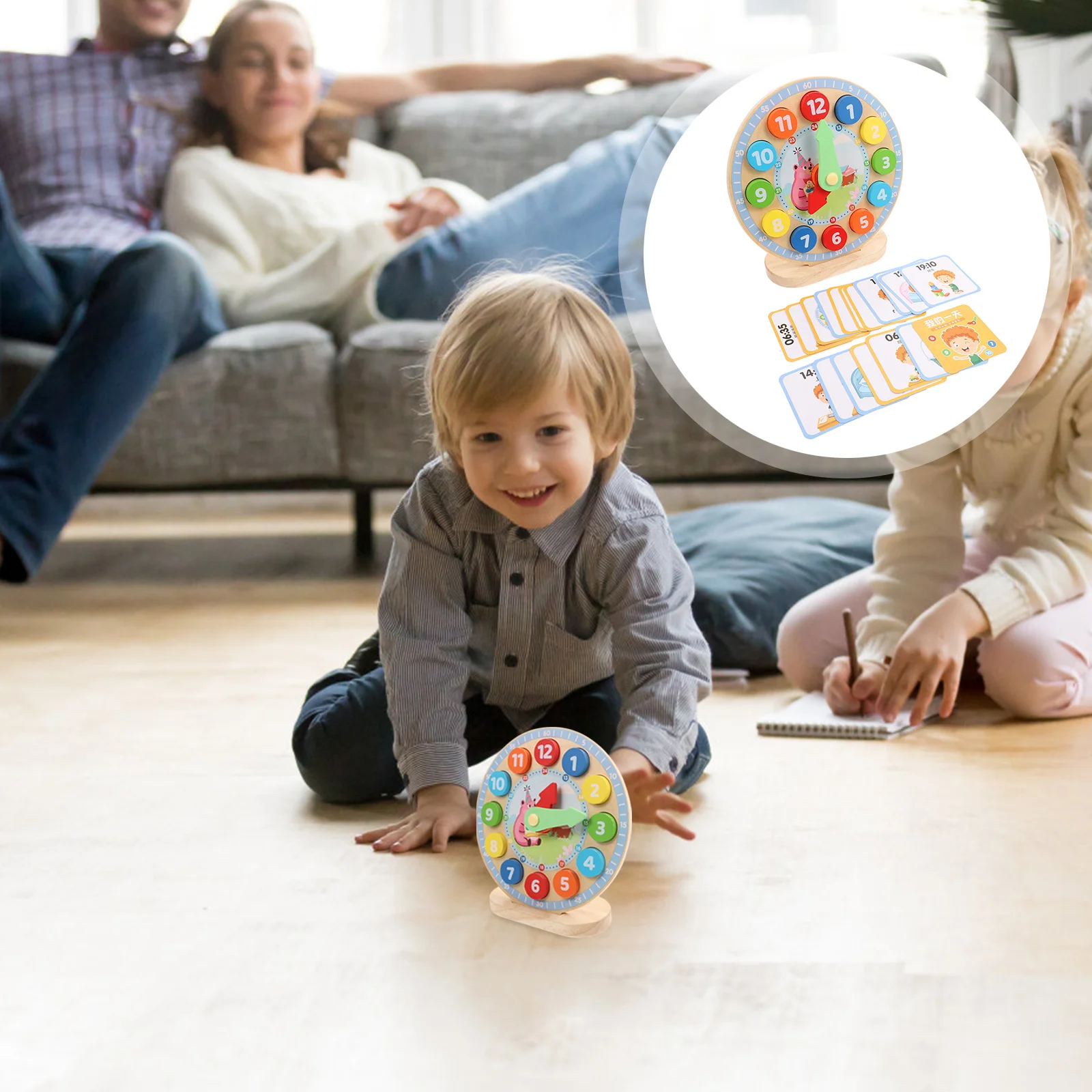 

Children Wooden Clock Learning Educational Number Cognitive Plaything Creative Early Education Clock Teaching Time Concept