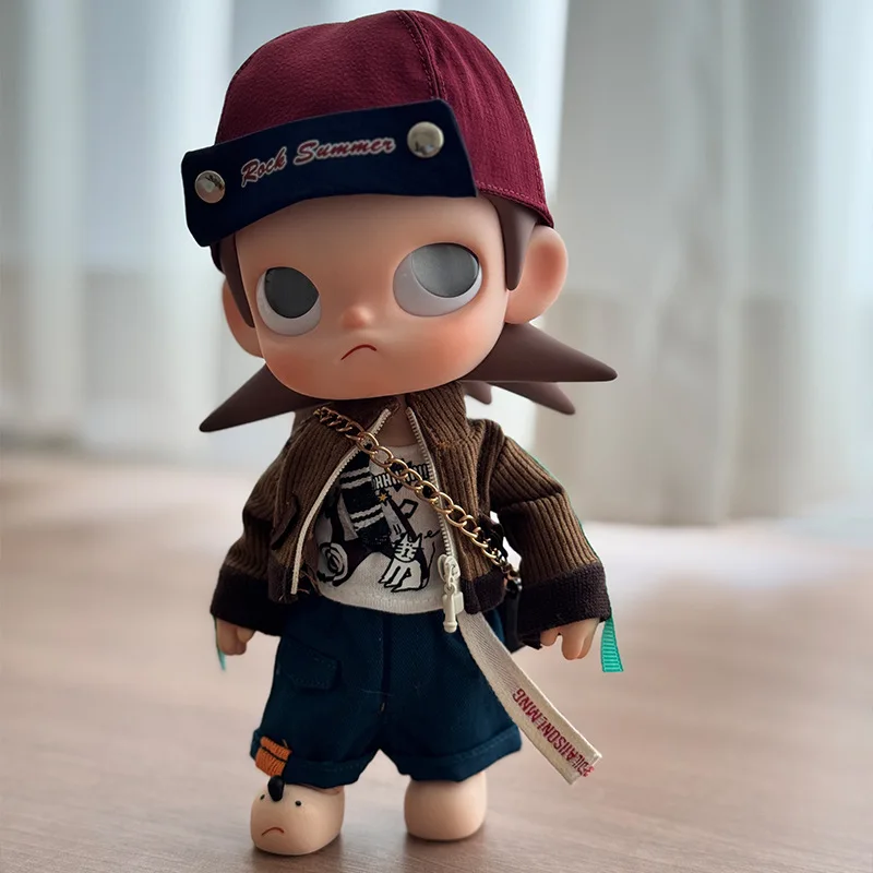 Rock Style 4Pcs Doll Outfit Set Cool Punk Costume Replacement Clothes For Zsiga Doll Figure Mini Doll Dress Up Accessories