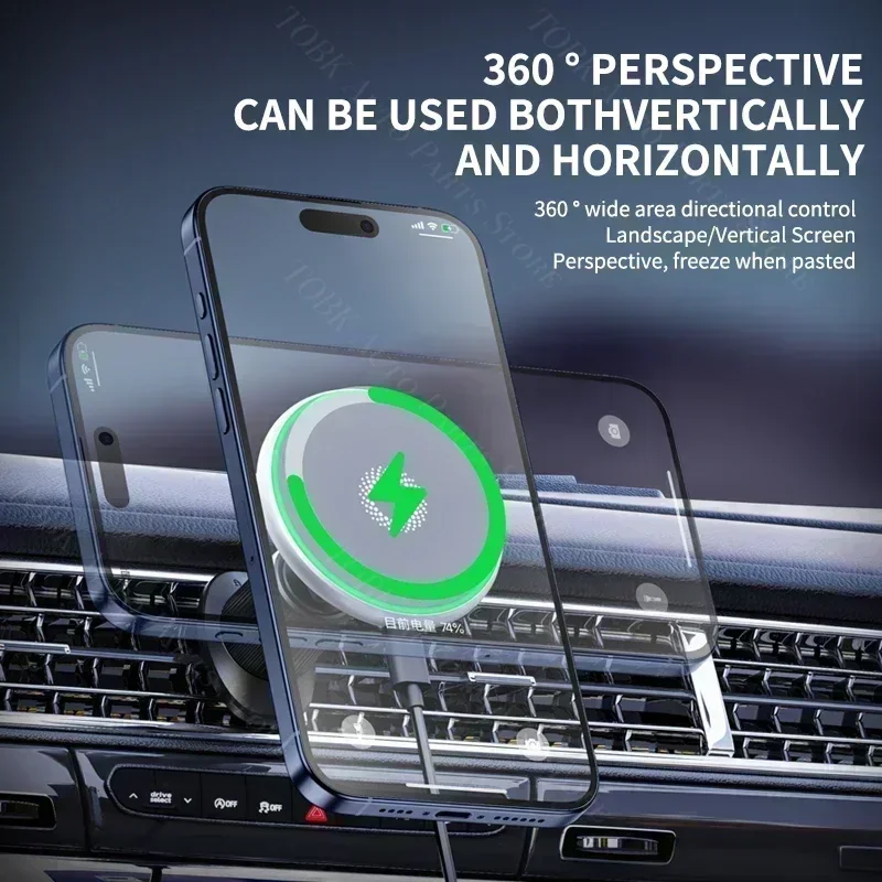 Magnetyczny uchwyt na telefon do Volkswagen VW Atlas 2017-2020 z bezprzewodowym ładowaniem, specjalny mocowany wspornik, podstawa, mocowanie MagSafe, akcesoria