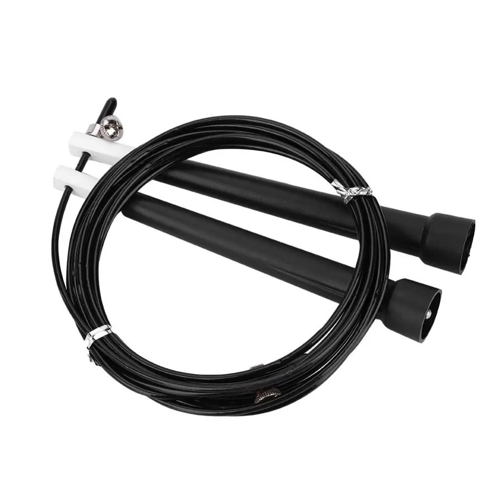 Portable Steel Wire Jump Rope Tangle-Free PVC Coated Speed Jump Rope Adjustable Length Fitness Jump Rope Double Unders