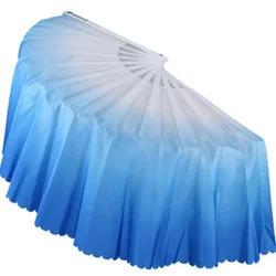 2pcs/lot Dance Fan Adult Double Side Lengthen Yangko Fan Chinese Imitated Silk Square Dance Performance Fans Abanicos De Mano