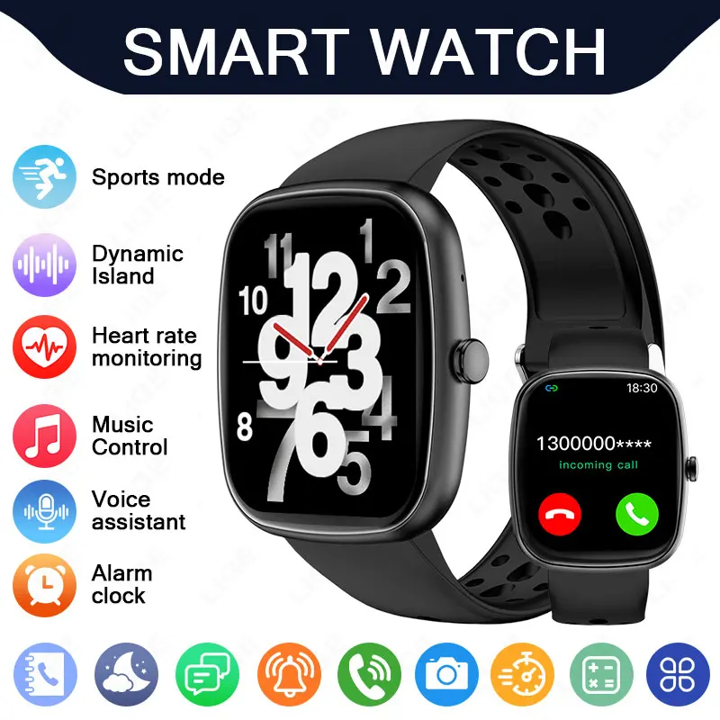 

Выбор LIGE Смарт-часы 1,83 дюйма HD с большим экраном Водонепроницаемые многоцветные спортивные режимы Подарочные умные часы с пульсометром для женщин и мужчин