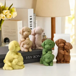 Puppy Candle Silicone Mold Handmade Gifts Golden Retriever Plaster Resin Ornaments Mould Soap Candle Making Supplies