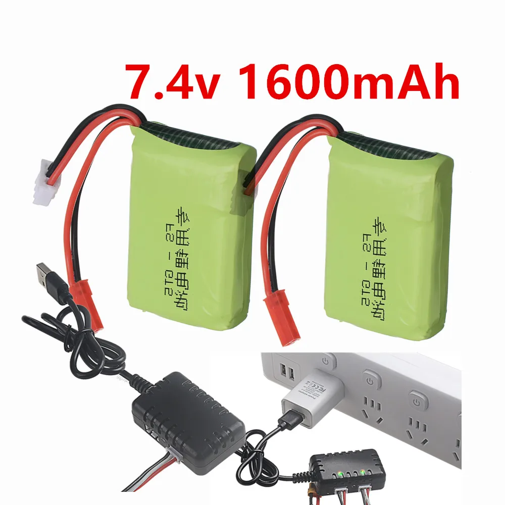 7.4v 1600mah Lipo Battery Fits for Flysky FS-GT5 2.4G 6CH Transmitter for RC Car Boat Remote Control