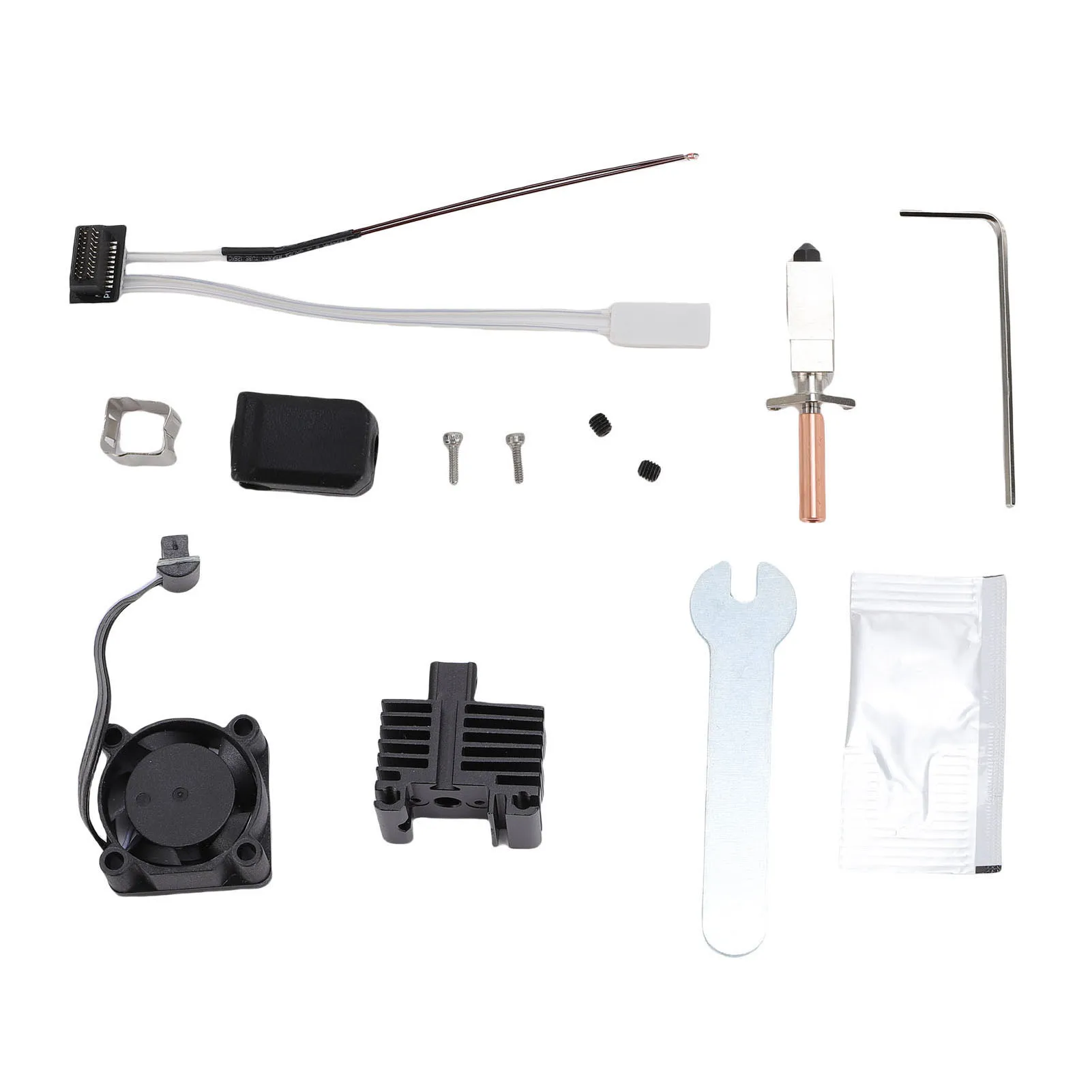 

Extruder Hot End Kit Maximum 320℃ 100K Thermistor 0.4mm Nozzle 48W Ceramic Hotend for 3D Printing Replacement for Bambu P1