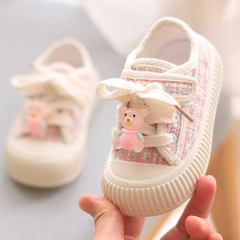 Spring and Autumn Children\'s Canvas Kindergarten Indoor Girl Soft Bottom New Shoes Breathable