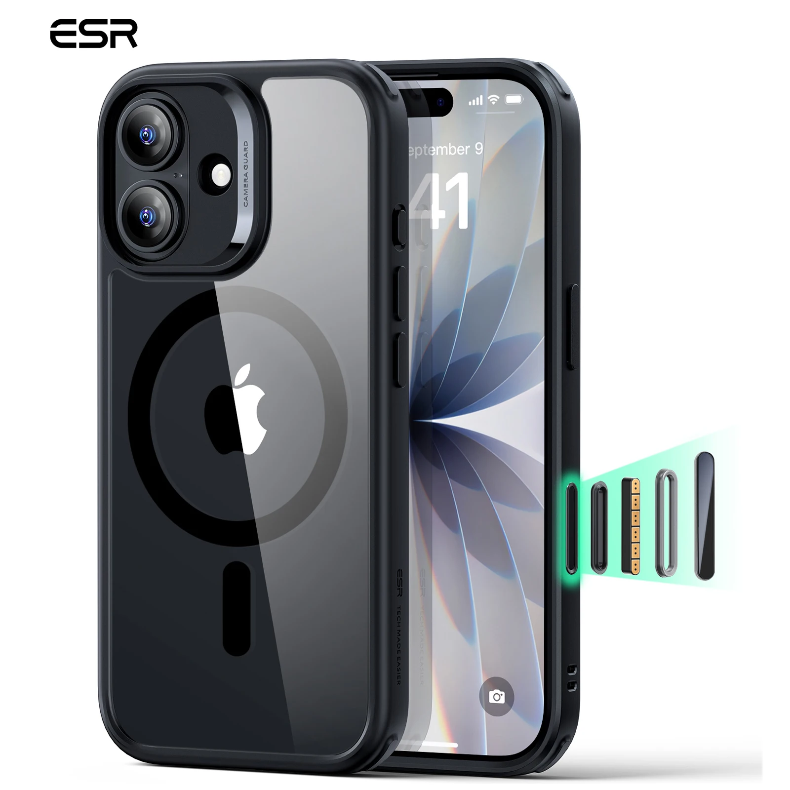 Funda Magnética ESR para iPhone 17, 17 Pro Max y 17 Pro con Control de Cámara, Protección de Grado Militar, Carcasa Trasera para iPhone 16
