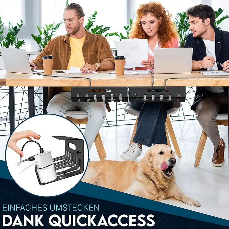 Wire Organizer Under Desk Metal Cable Management Tray U-Channel Screw Installation Under Desk Shelf Cable Management Rack supply