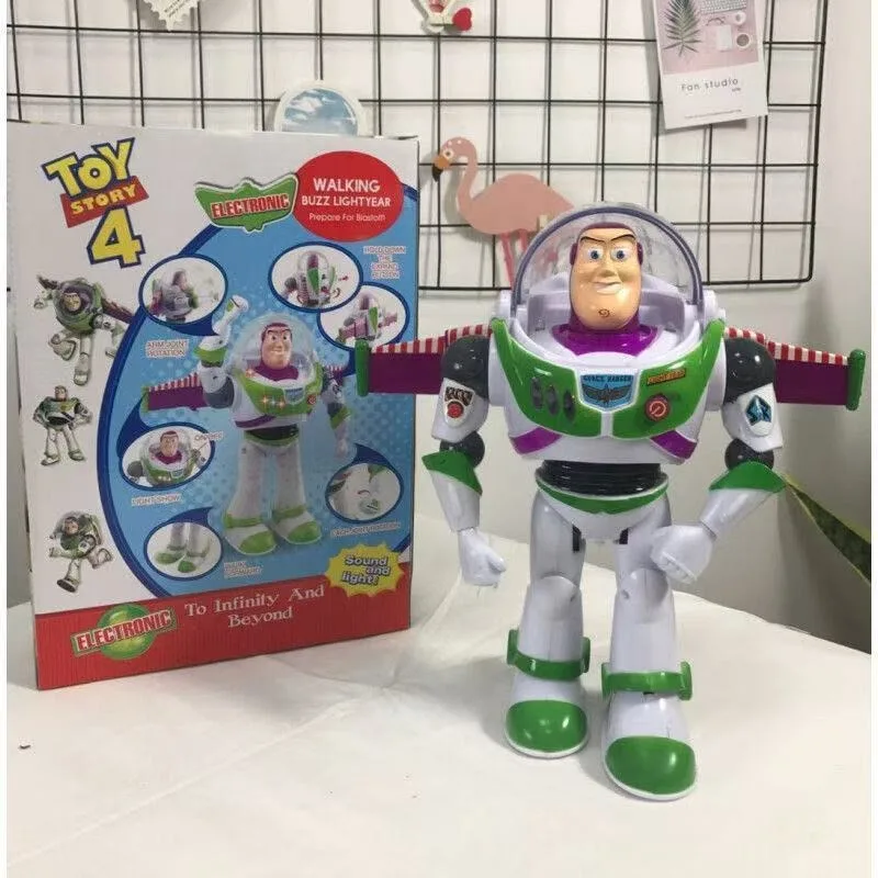 

Anime peripheral toys Buzz Lightyear, sound light, walking, toy dolls, mobilization 4, toy dolls, desktop ornaments