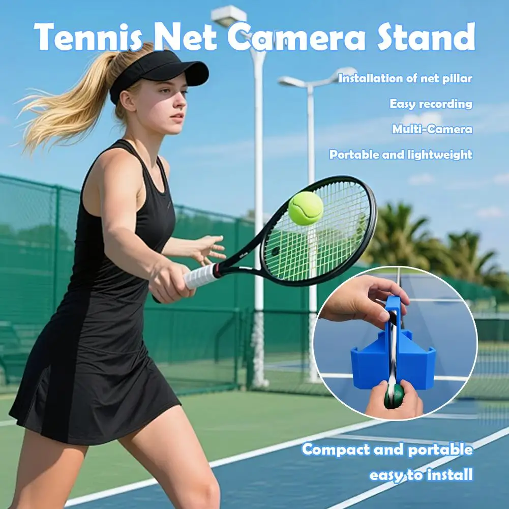 Padel Tennis Hanging Camera Mount Dual Perspective Hanging Tennis Net Phone Stand Tennis Recording Mount Phone Action Holder