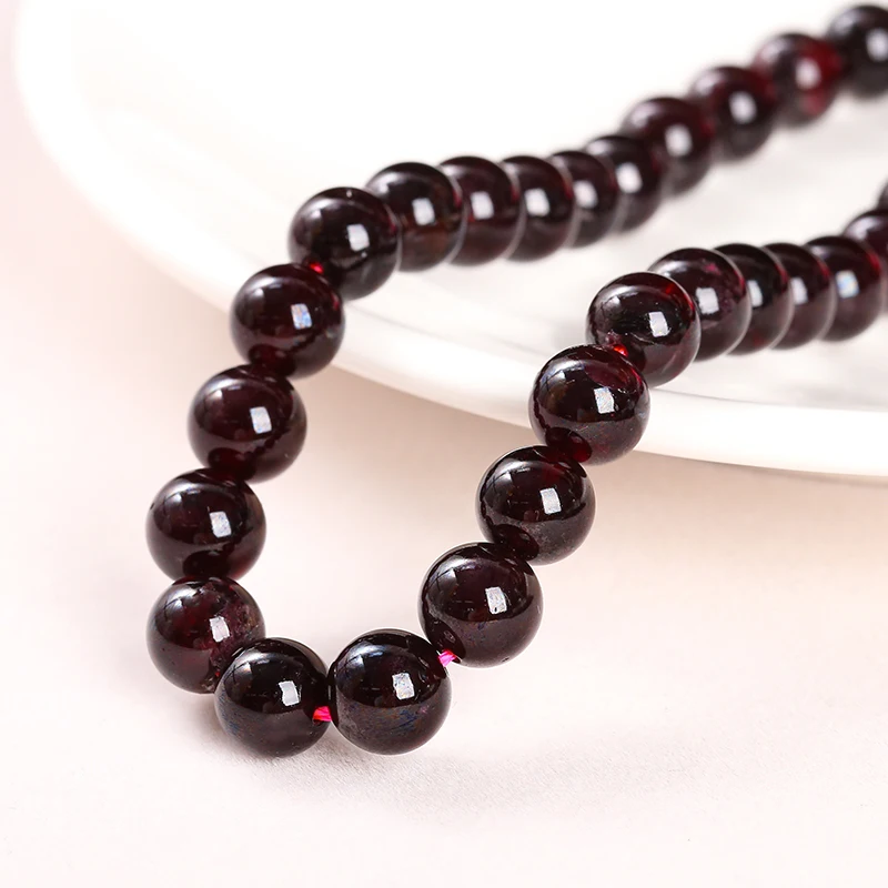Wholesale Fine AAA+ Natural Dark Red Wine Garnet Round Loose Gemstone Beads For Jewelry Making Diy Bracelet Necklace Accessory