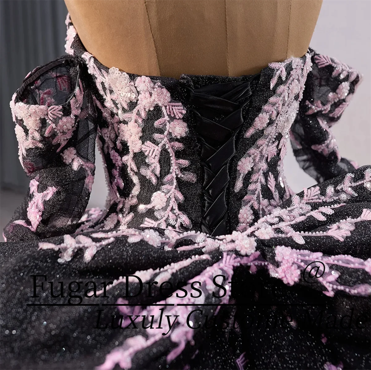 2025 noir Quinceanera robes fête bal luxueux cristal perle Robe De bal personnalisé Quinceanera Robe Robe De Quince Robe