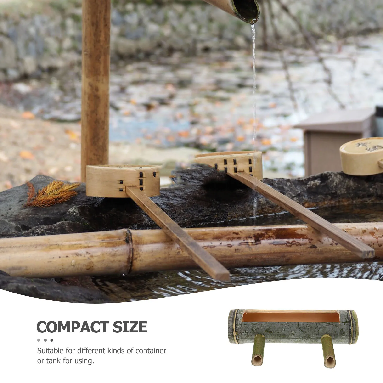 نافورة الخيزران صنبور التصميم الإبداعي لخزان الأسماك بركة صغيرة في الهواء الطلق حديقة نافورة الماء عنصر الزخرفية ديكور حوض السمك #3