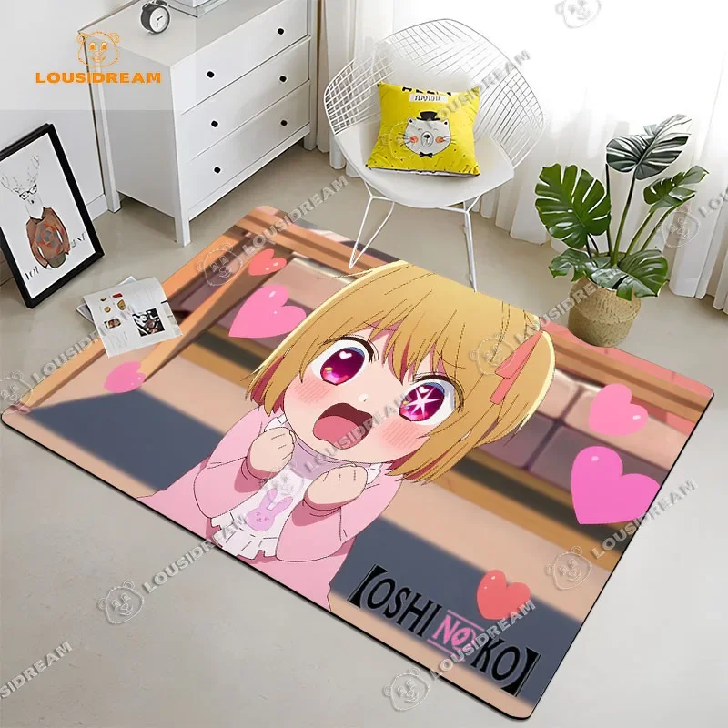 Oshi No Ko Anime Carpet Kawaii Girl Aquamarine Hoshino Bedroom Living Room Area Rug Cartoon Christmas Xmas Gift Home Decor