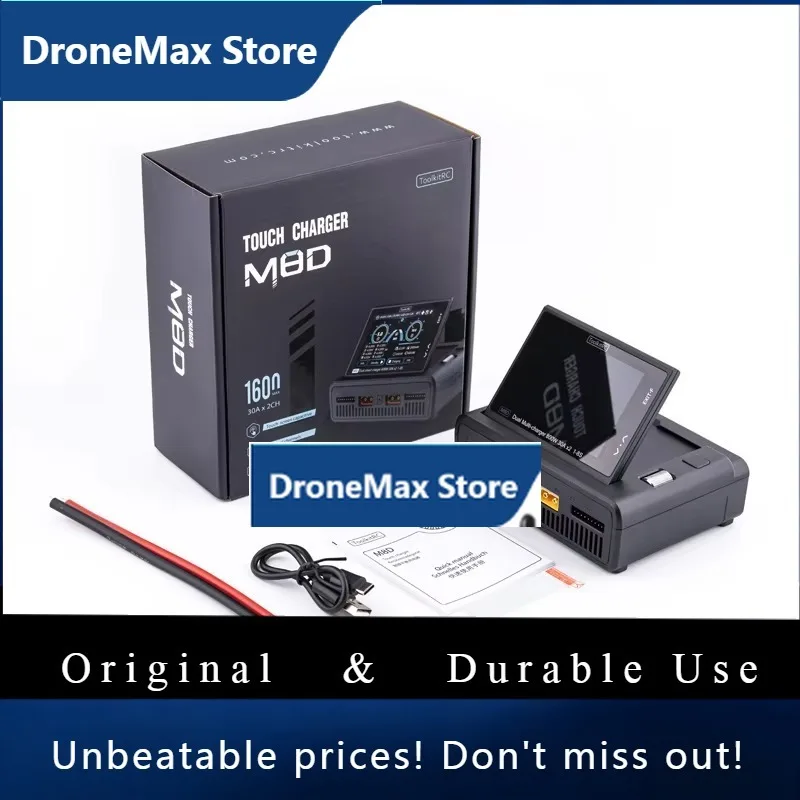 DroMaToolkitRC M8D 1600W 50A Charger DC Balance Touch Screen 65W Fast Charge Dual Channels For 1-8S Lipo Battery For Rc FPV Dron