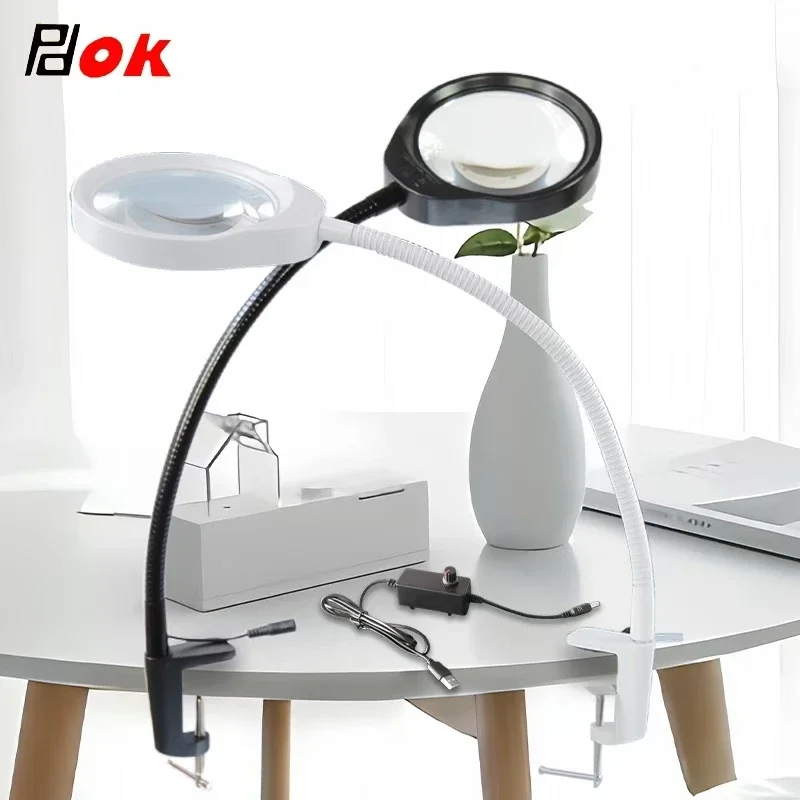 

5X 8X 10X Caliper Magnifier Adjustable Brightness LED light To Enlarge 10X The Electronic Maintenance Jewelry Identification