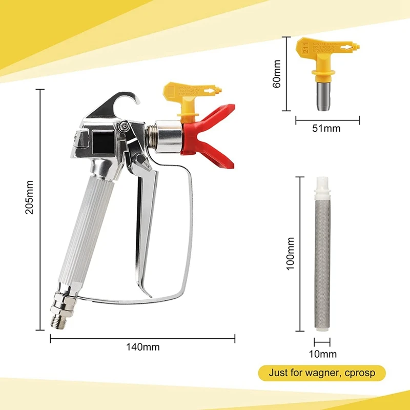 1 Uds. Máquina de pulverización de pintura sin aire de alta presión 3600 PSI con 4 juntas giratorias 211,515,517,621 y 4 filtros