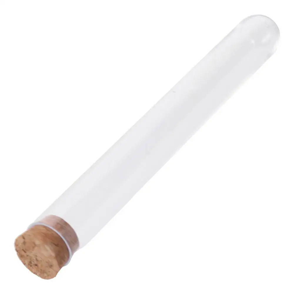 Sample Display Decorations with Cork Stoppers Plastic Test Tubes Round Base Container Storage for Scientific Experiments