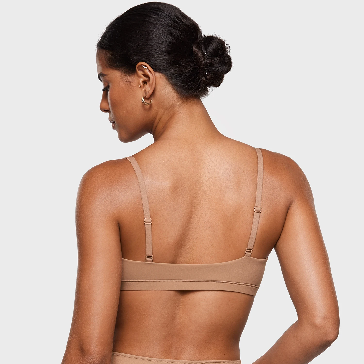 Women's Inbarely Plus Bralettes No Underwire Unlined Support Soft Scoop Neck Cami Seamless Sports Bra