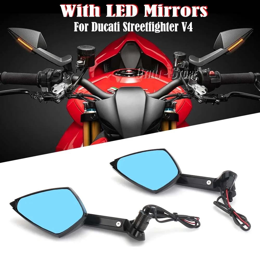 

For Ducati Streetfighter V4 STREETFIGHTER V4 New Motorcycle Mirror LED Turn Light Signals Rear View Rearview Mirrors